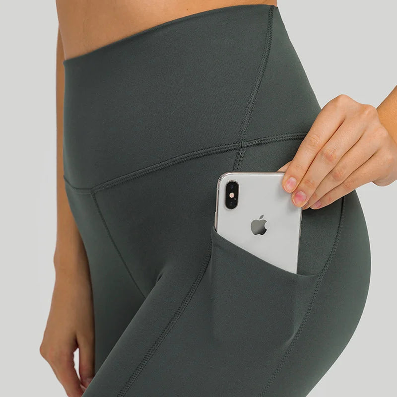 Naked Feel Tummy Control High Waisted Leggings With Side Pockets